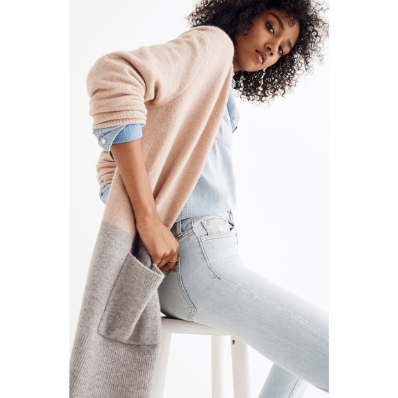Madewell Kent Colorblock Cardigan Sweater Alpaca - Picture 2 of 12